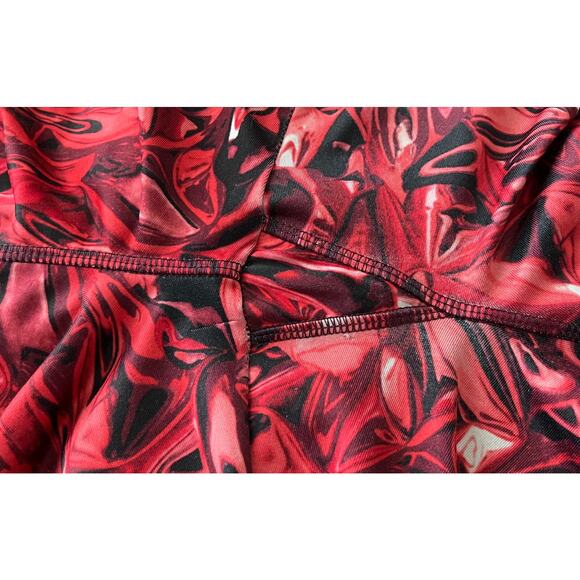 AVIA HI-RISE CROPPED ACTIVEWEAR LEGGINGS, WOMENS, M, PURPLE PINK BLACK ABSTRACT - Picture 6 of 8